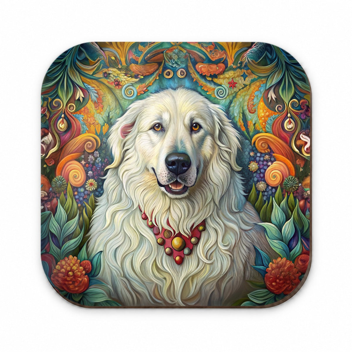 Great Pyrenees Dog French Bohemian Art Fridge Magnet
