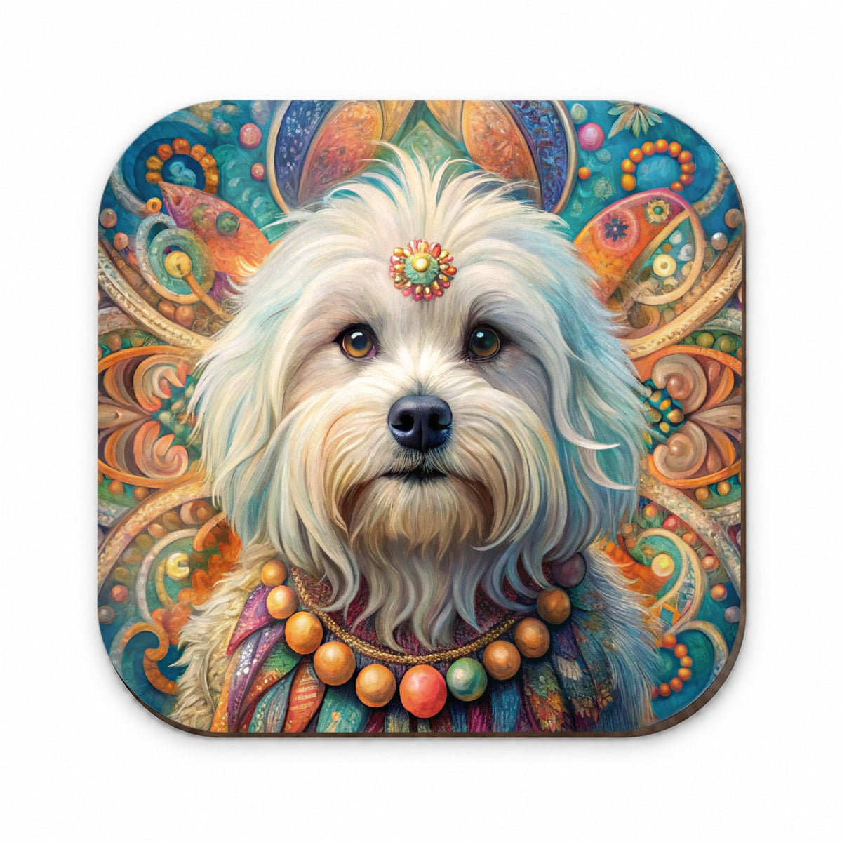 Maltese Dog Bohemian Art Fridge Magnet