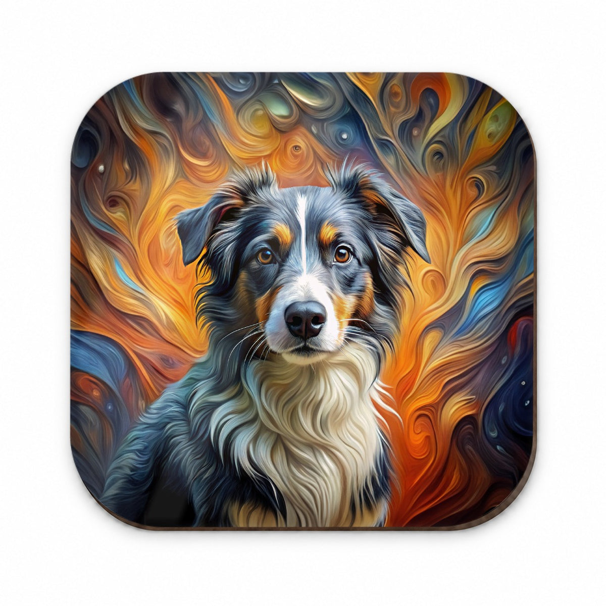 Miniature American Shepherd Dog Abstract Art Fridge Magnet
