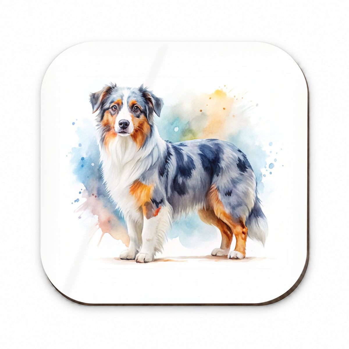 Miniature American Shepherd Dog Watercolor Style Fridge Magnet