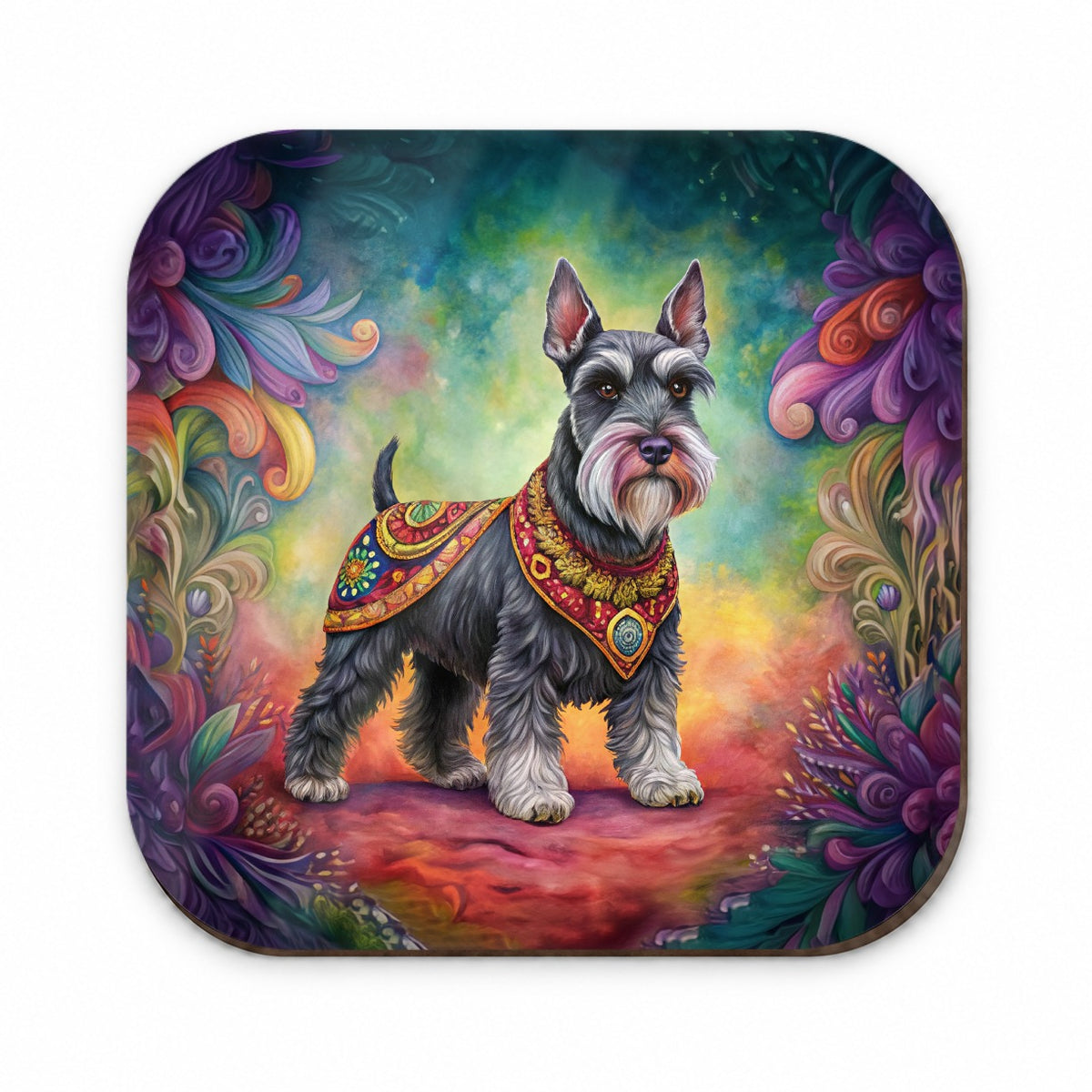 Miniature Schnauzer Dog Bohemian Art Fridge Magnet