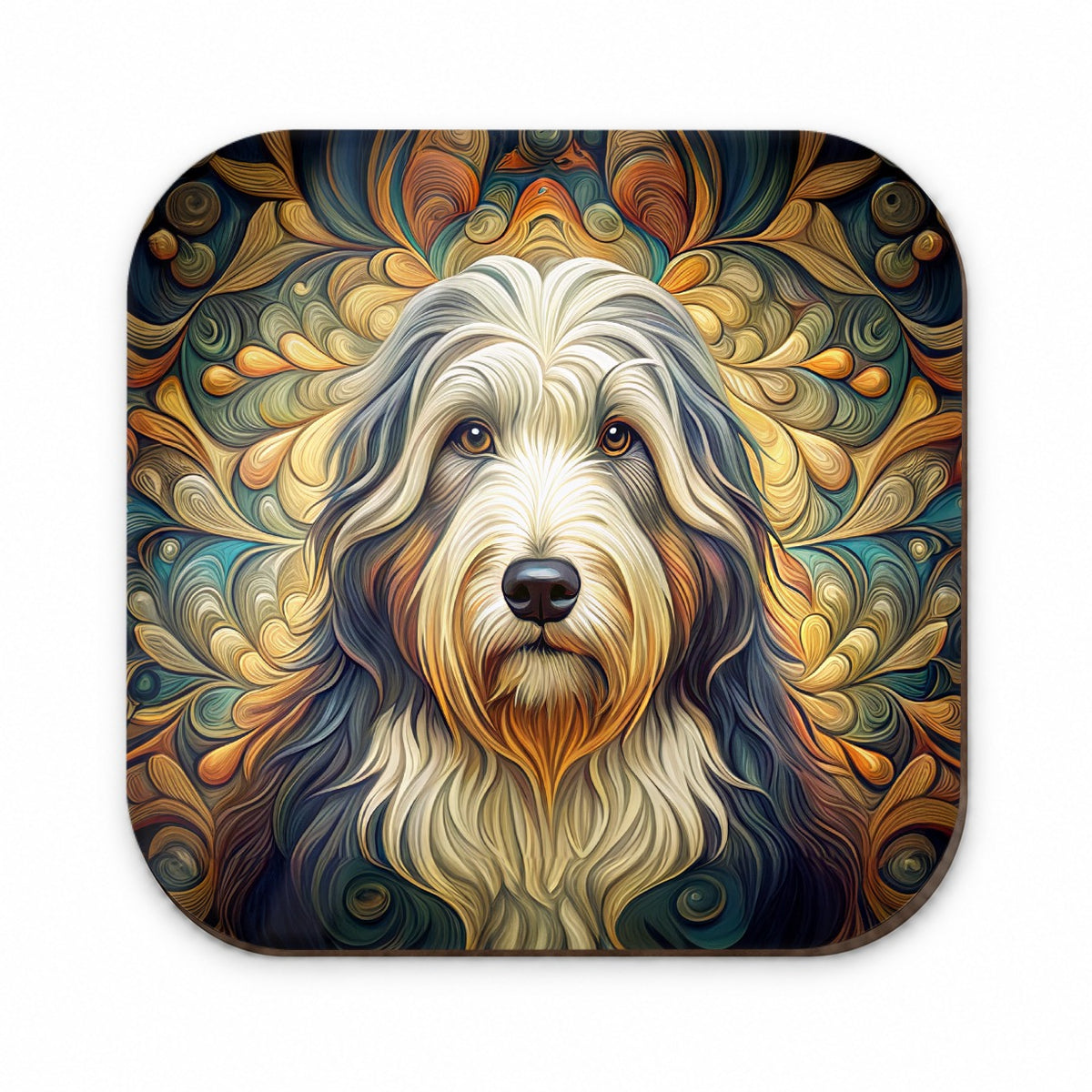 Old English Sheepdog Dog Art Nouveau Fridge Magnet