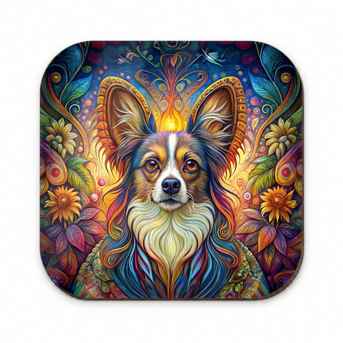 Papillon Dog French Bohemian Art Fridge Magnet