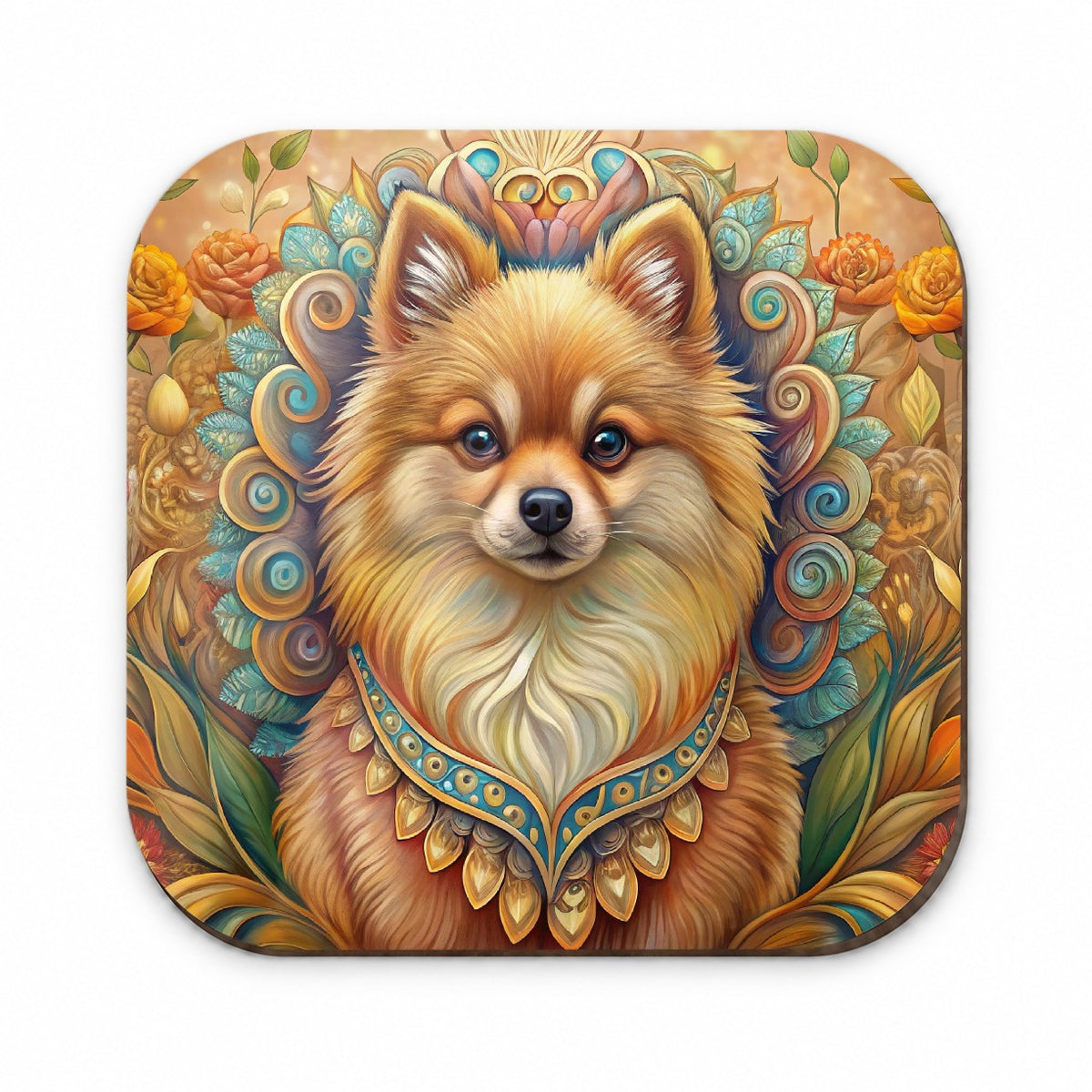 Pomeranian Dog Art Nouveau Fridge Magnet