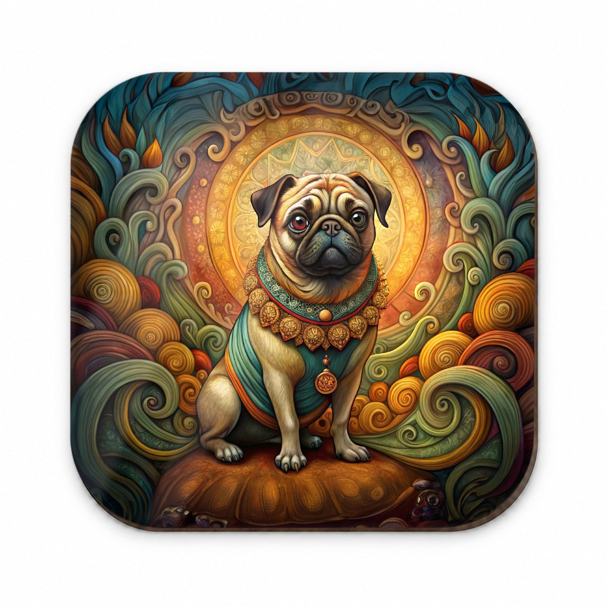 Pug Dog Art Nouveau Fridge Magnet