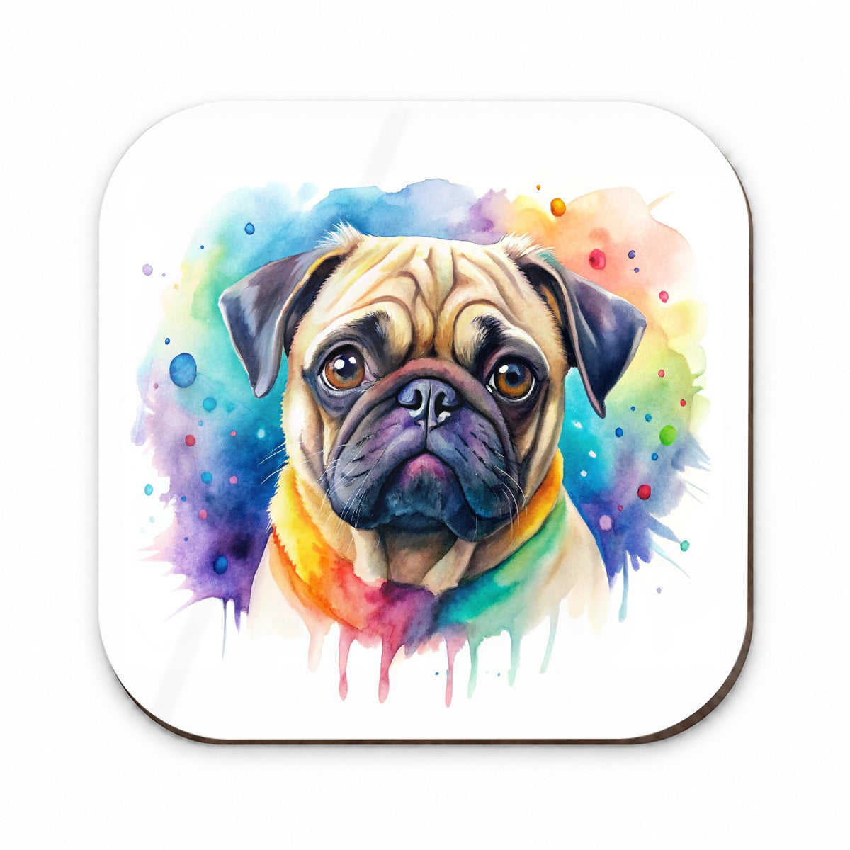 Pug Dog Watercolor Style Fridge Magnet