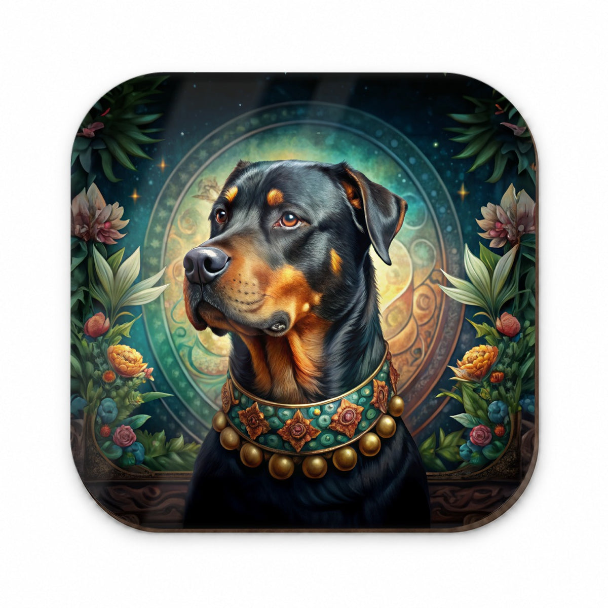 Rottweiler Dog French Bohemian Art Fridge Magnet