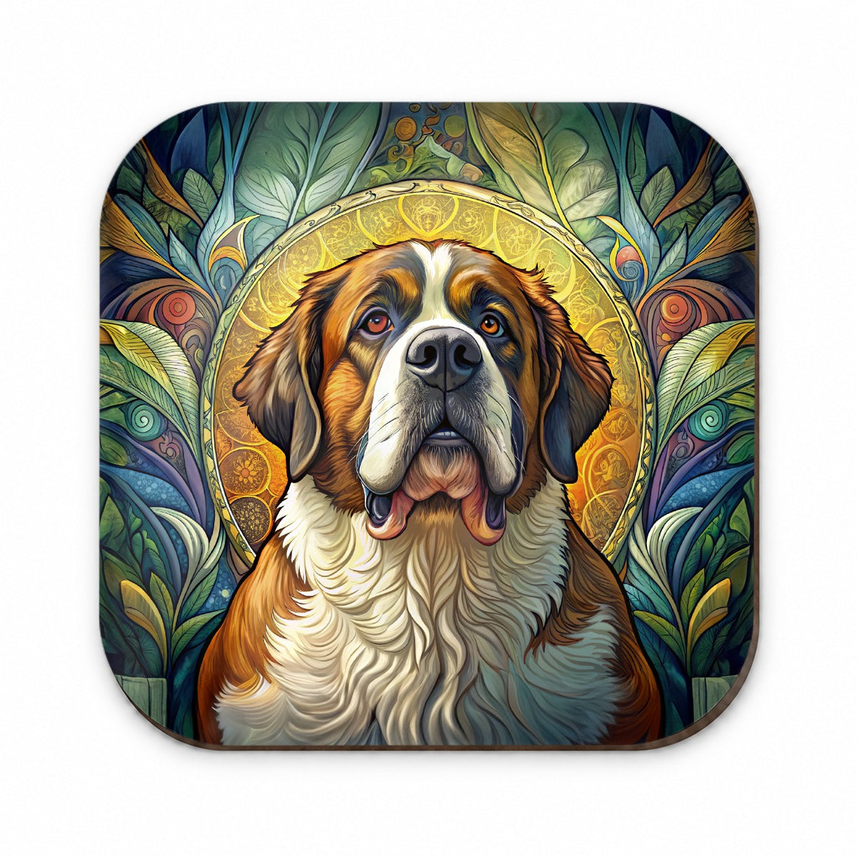 Saint Bernard Dog Art Nouveau Fridge Magnet