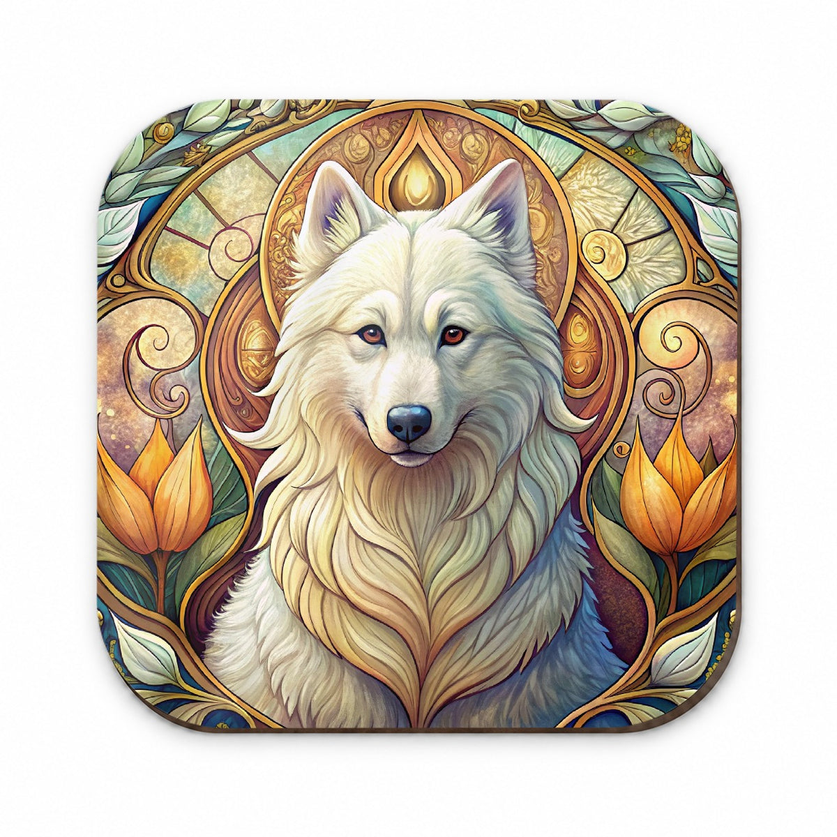 Samoyed Dog Art Nouveau Fridge Magnet