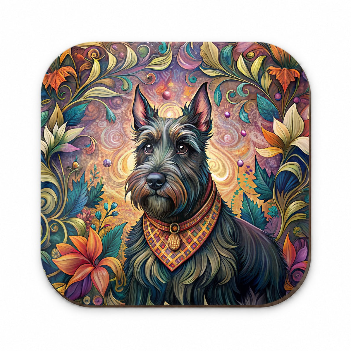 Scottish Terrier Dog French Bohemian Art Fridge Magnet