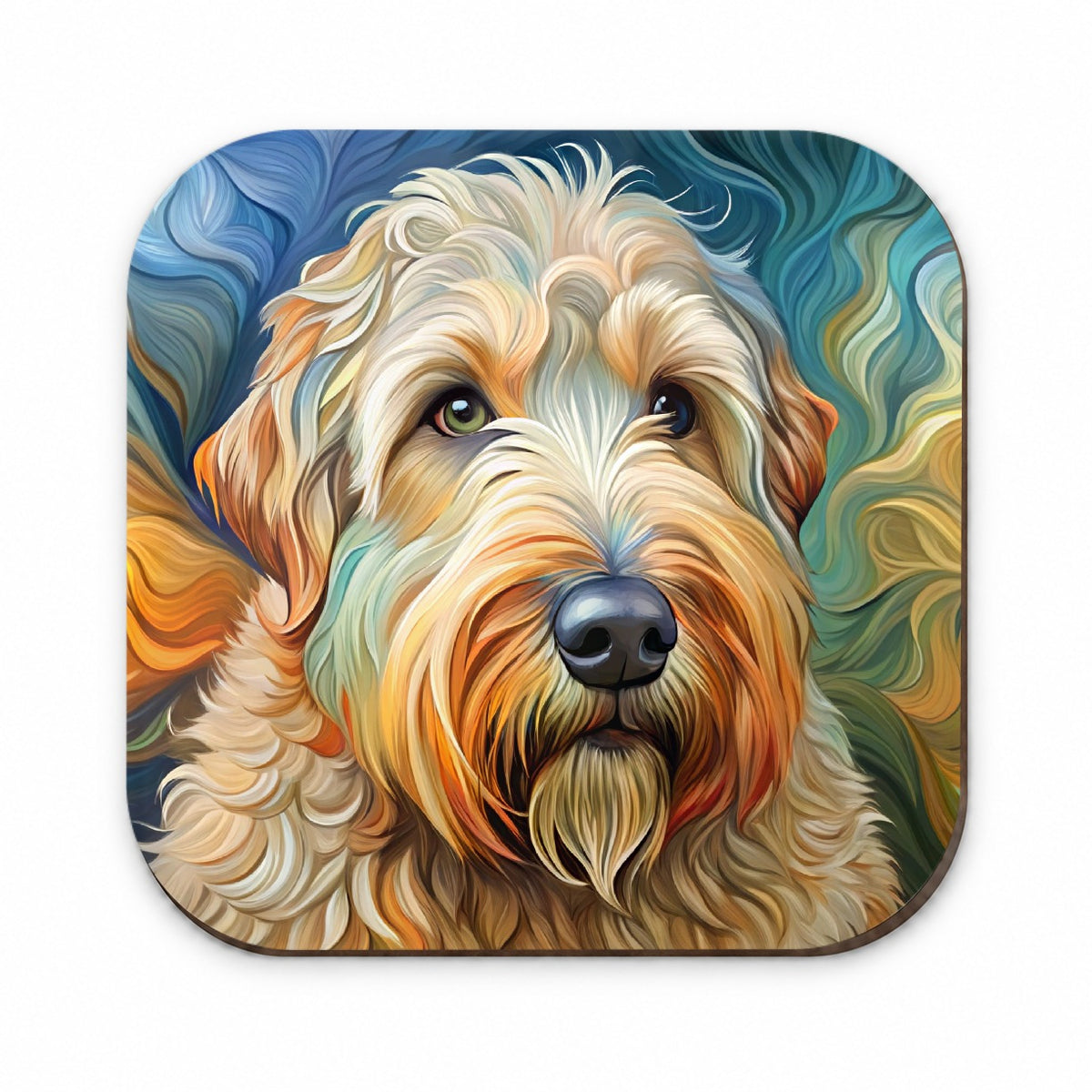 Soft Coated Wheaten Terrier Dog Abstract Art Fridge Magnet