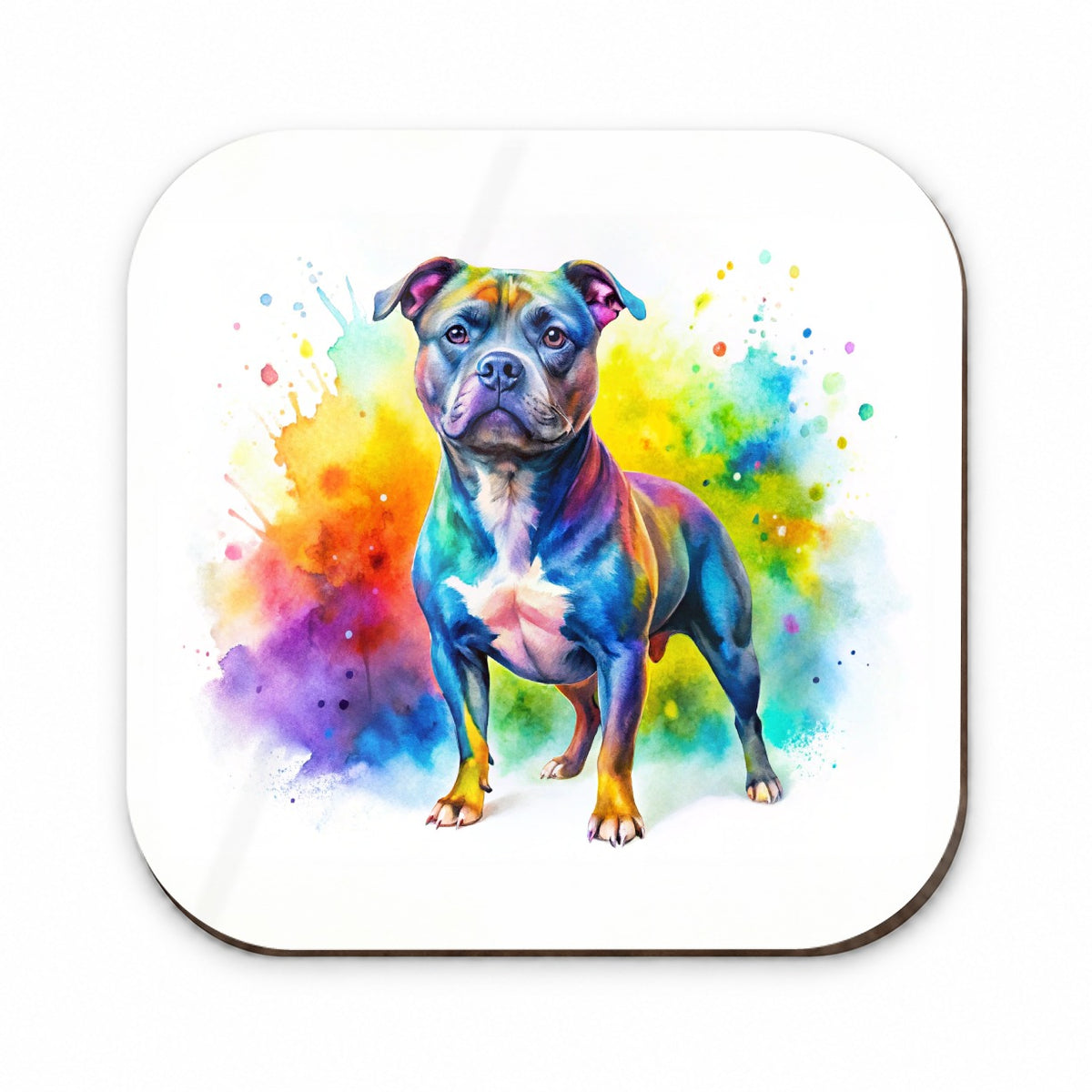 Staffordshire Bull Terrier Staffy Dog Watercolor Style Fridge Magnet