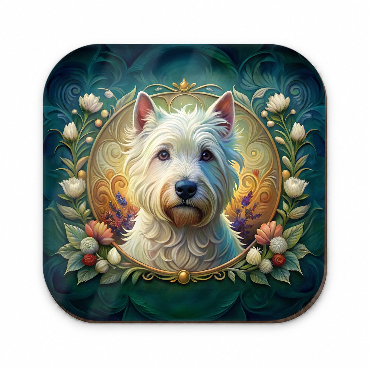 West Highland White Terrier Westie Dog Art Nouveau Fridge Magnet
