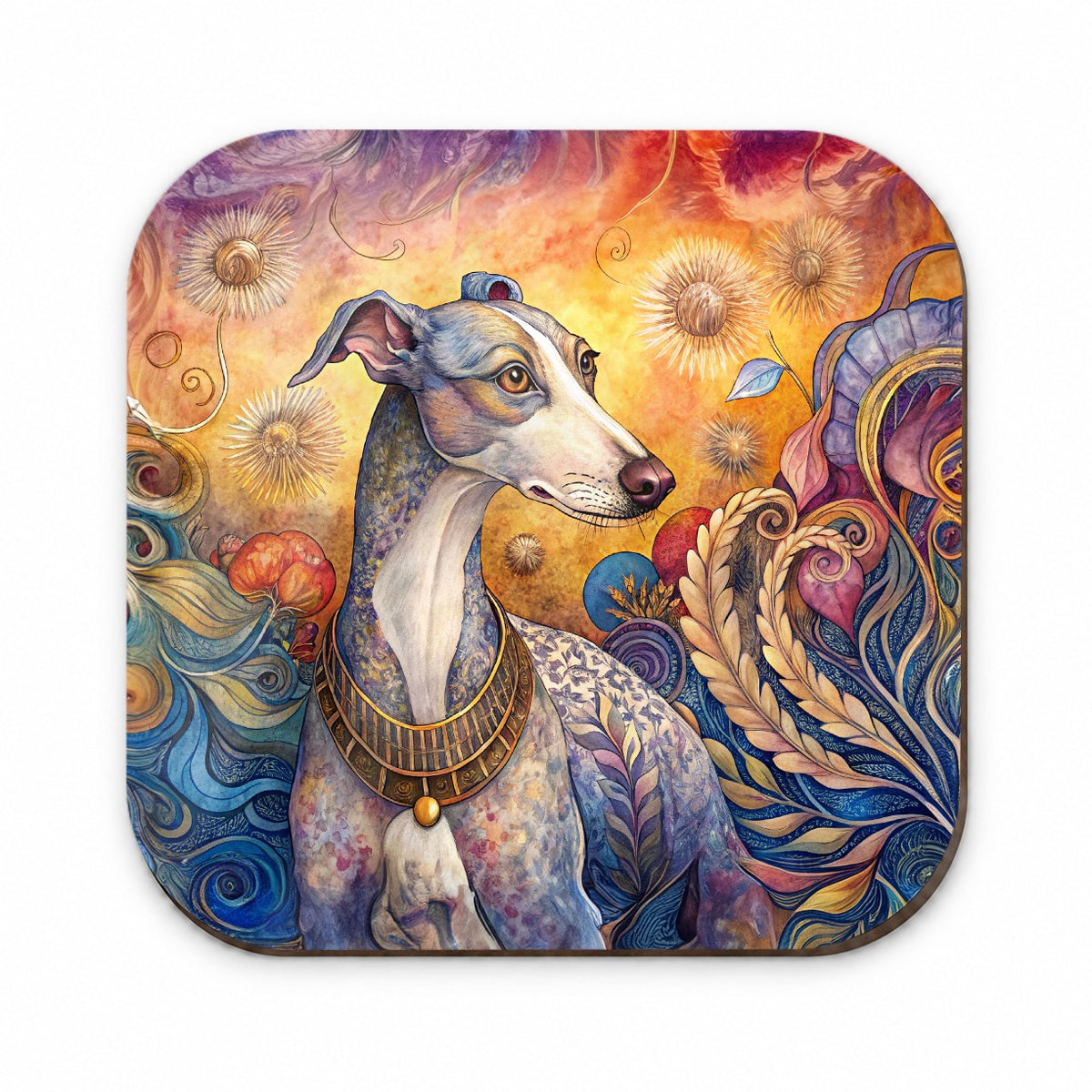 Whippet Dog French Bohemian Art Fridge Magnet