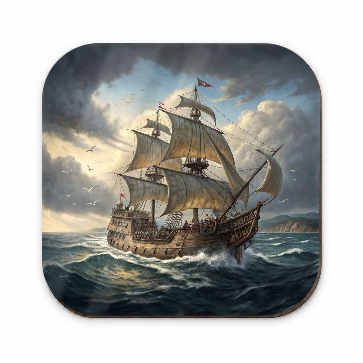 18th Century Privateer Sailing Ship At Sea Age of Sail Fridge Magnet