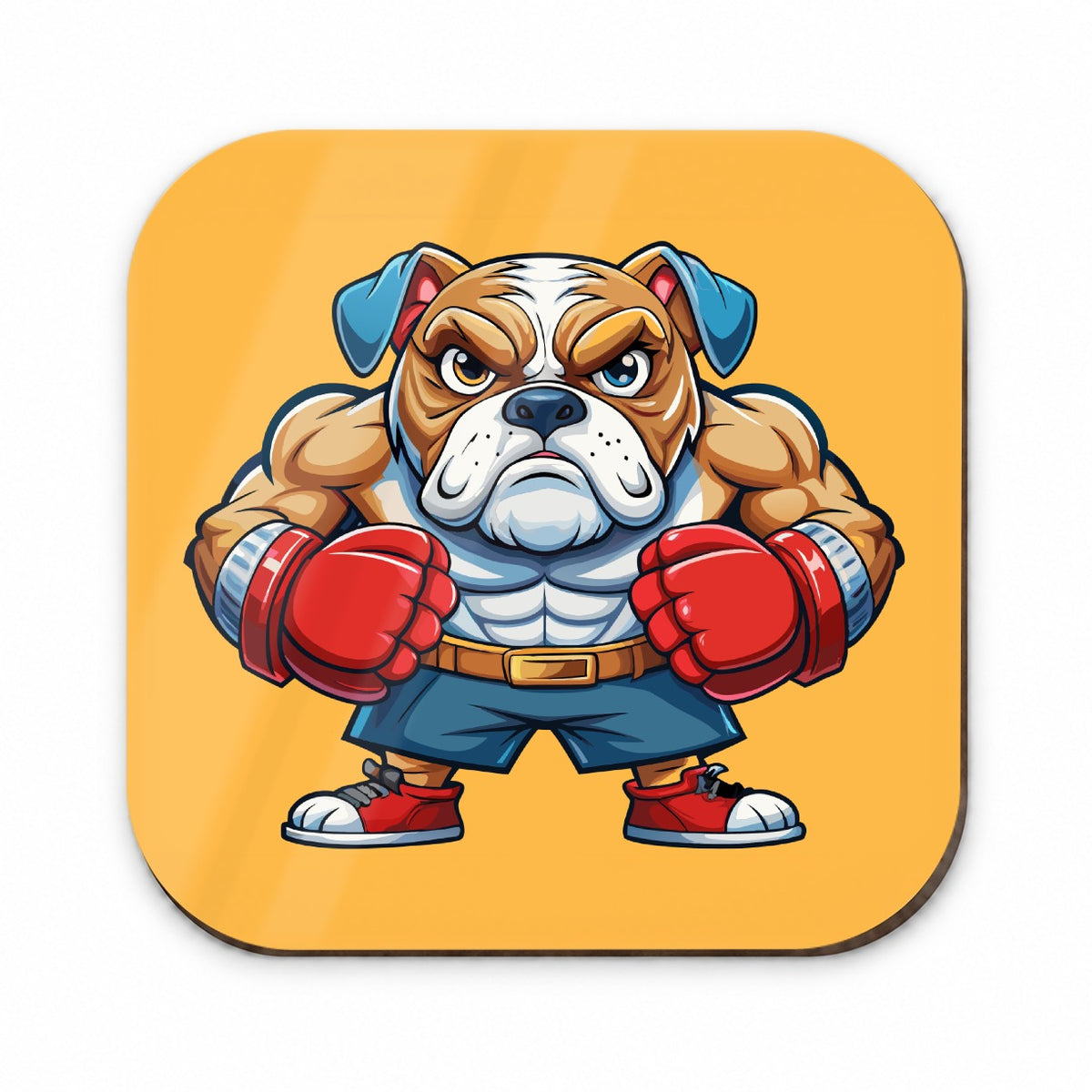 Bulldog With Boxing Gloves Cartoon Fridge Magnet
