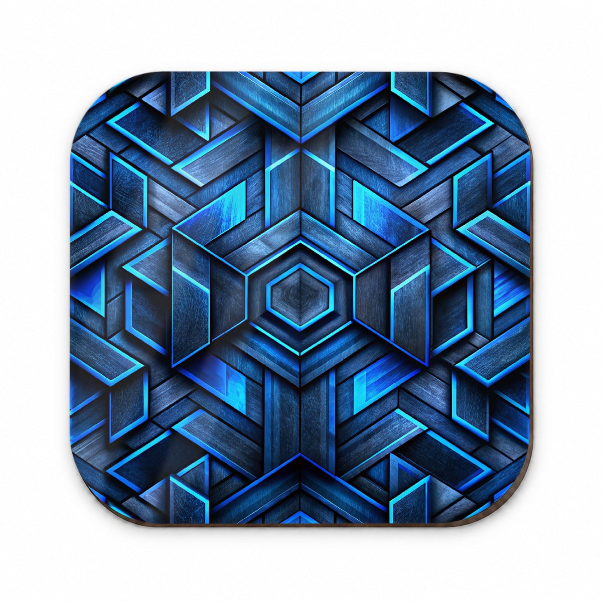 Chunky Angular Black And Blue Design Pattern Fridge Magnet