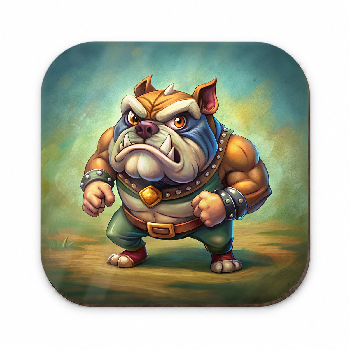 Fighting Bulldog Cartoon Fridge Magnet