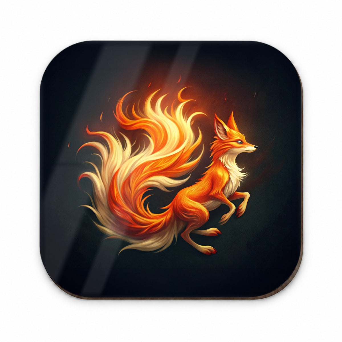 Flaming Fox Fire Kitsune Fridge Magnet