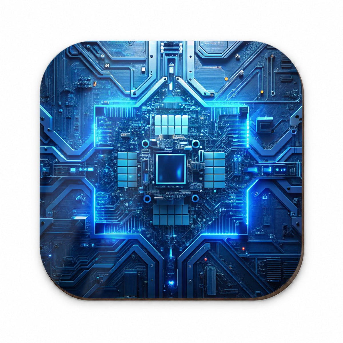 Intricate Blue Circuit Board Fridge Magnet