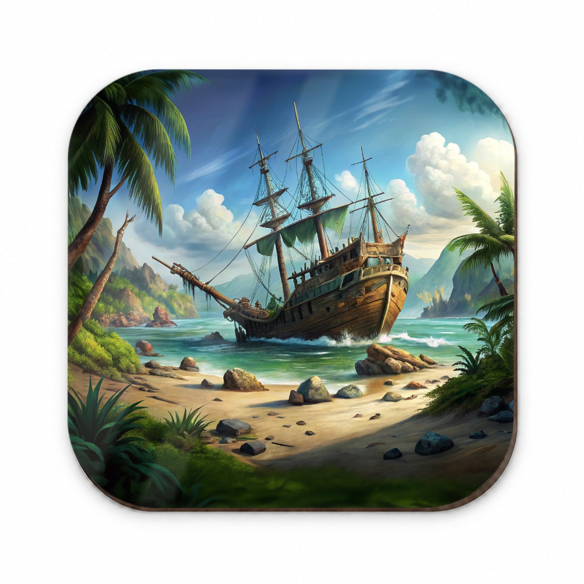 Pirate Sailing Ship Shipwreck Fridge Magnet
