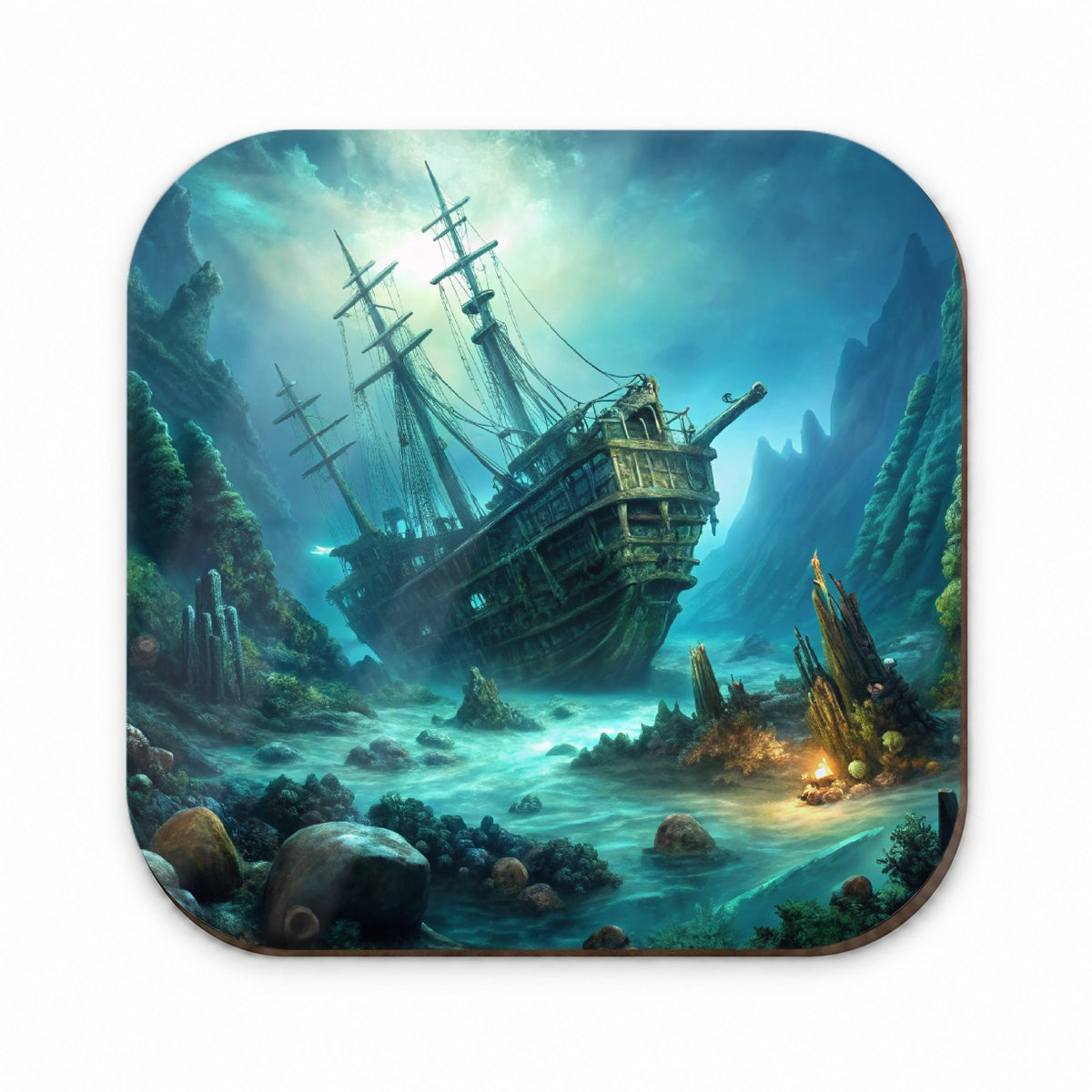 Pirate Ship Shipwreck Under The Ocean Fridge Magnet
