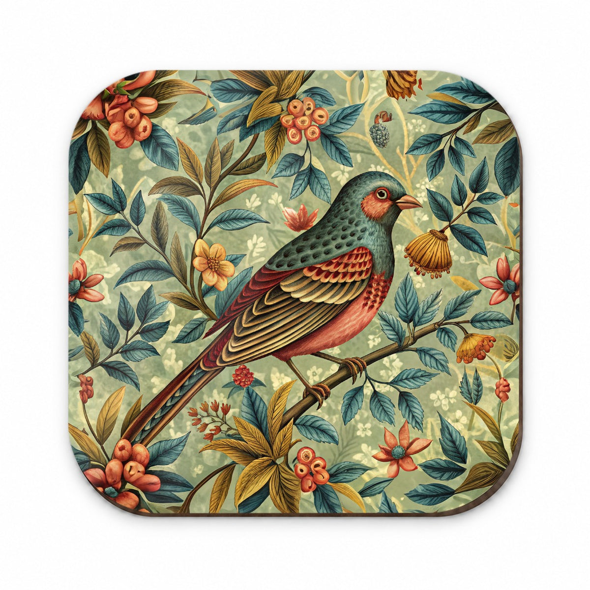 Vintage Retro Bird Floral Design Fridge Magnet