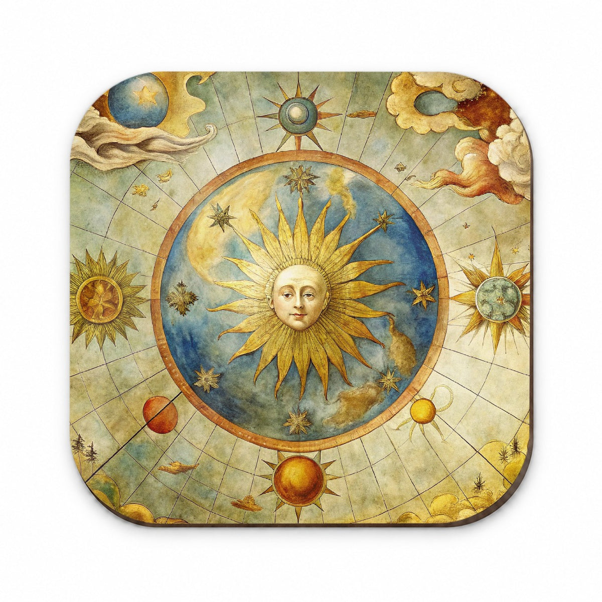 Vintage Sun Moon Celestial Map Fridge Magnet