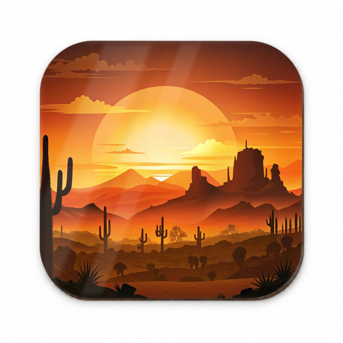 Wild West Sunset Southwest Landscape Silhouette Fridge Magnet