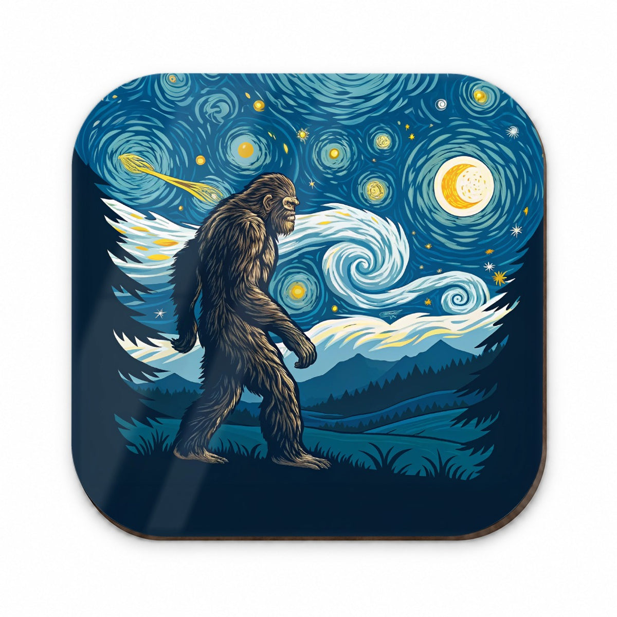 Big Foot Van Gogh Starry Night Fridge Magnet