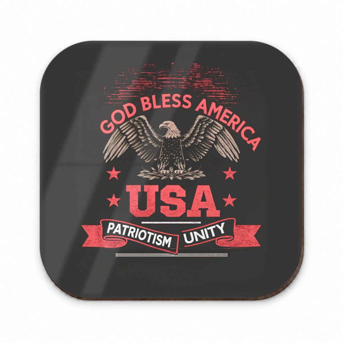 God Bless America Black Red USA United States Fridge Magnet