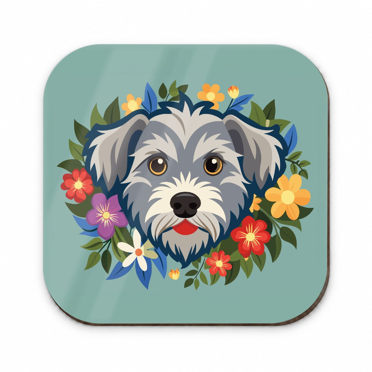 Schnoodle Head Floral Motif Fridge Magnet