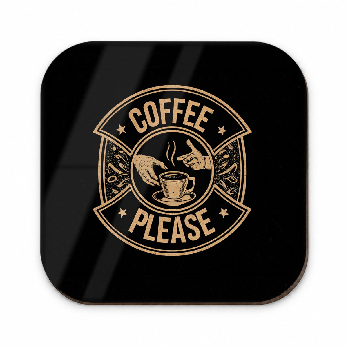Coffee Please Black Tan Fridge Magnet