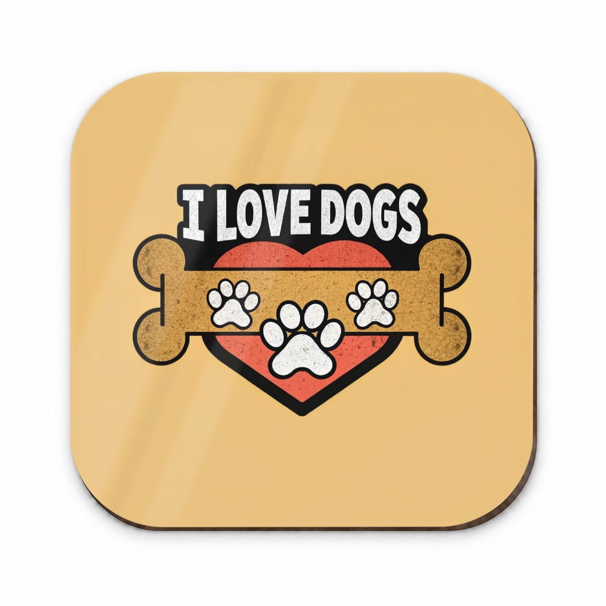 I Love Dogs Bone Paw Prints Fridge Magnet