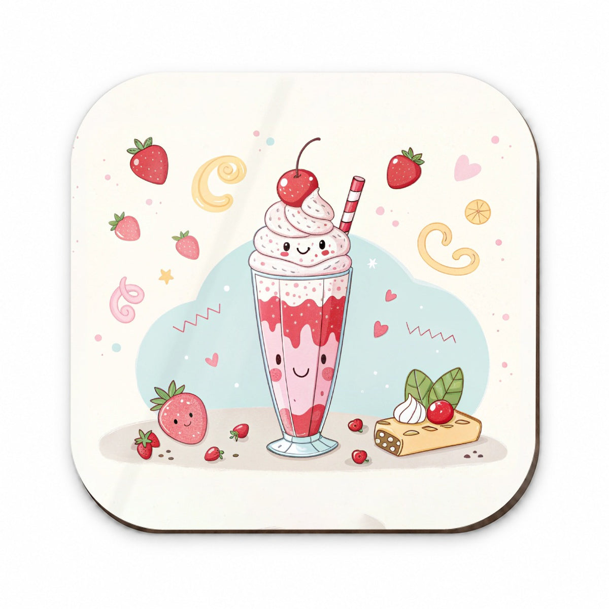 Kawaii Strawberry Milk Shake Fridge Magnet