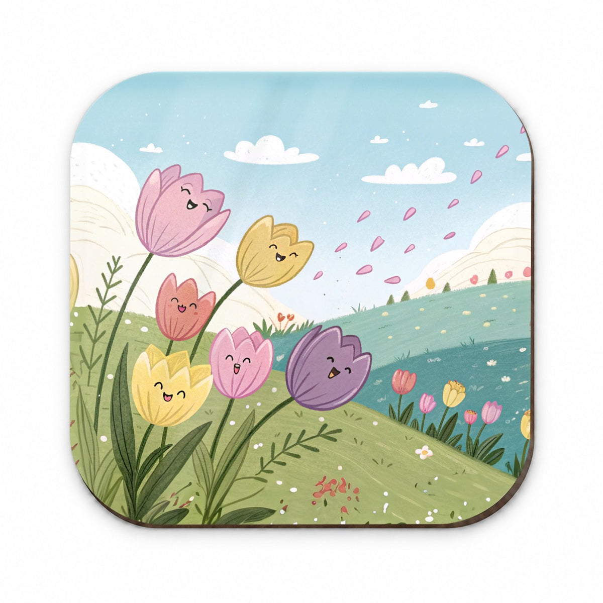Kawaii Tulips Flowers Fridge Magnet
