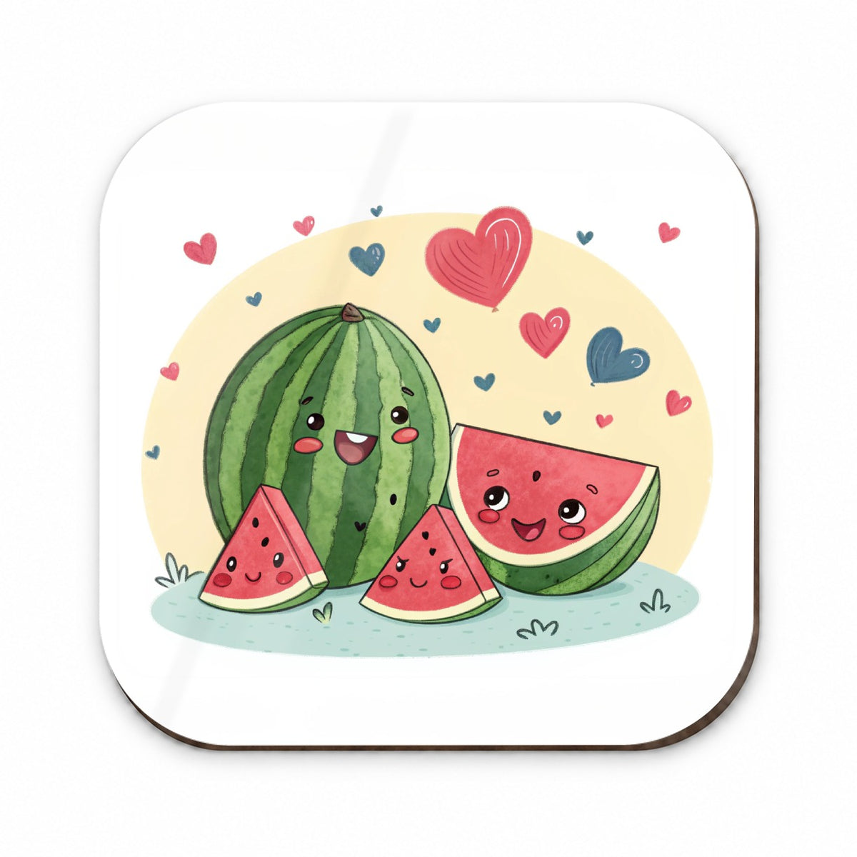 Kawaii Watermelon Hearts Fridge Magnet