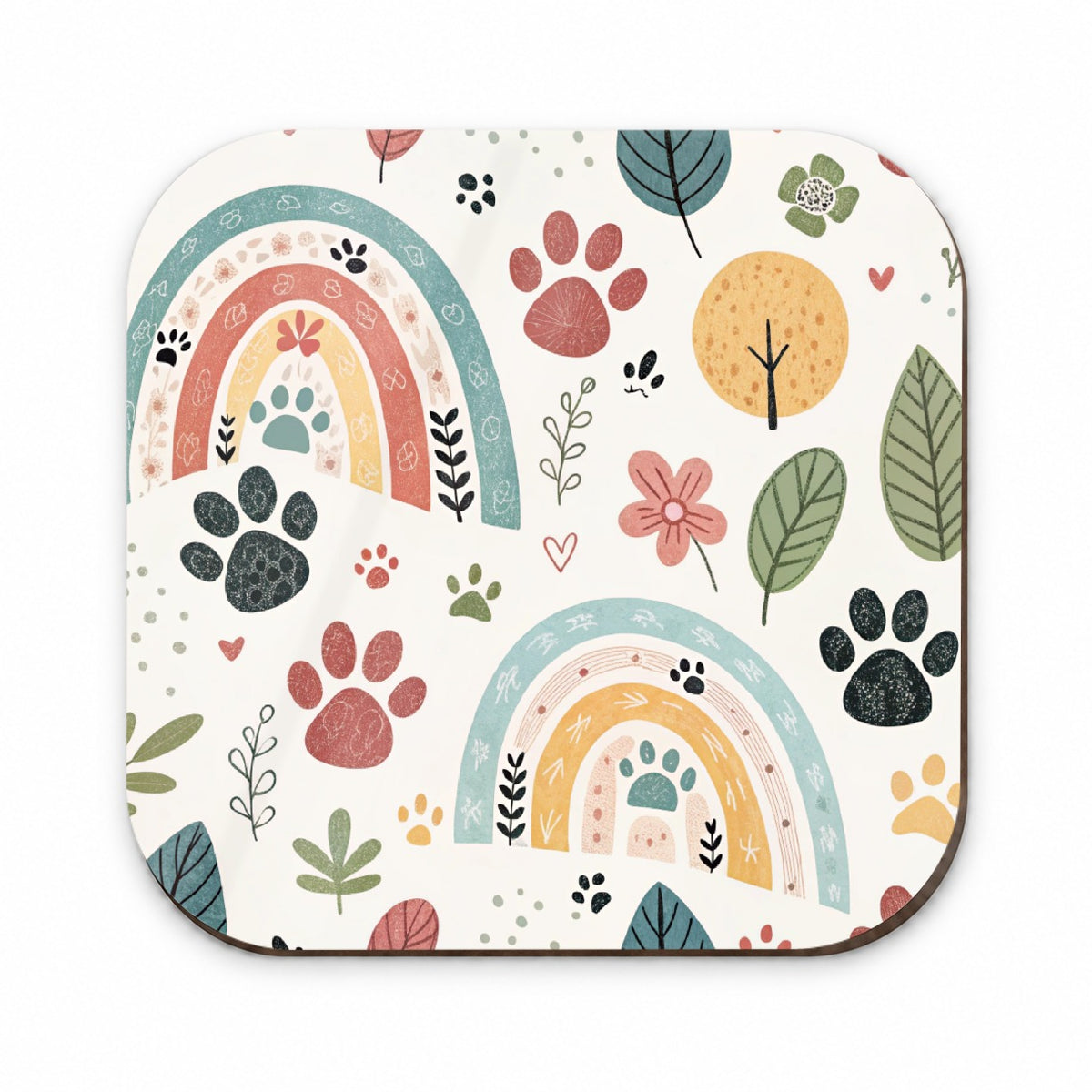 Paw Prints Cute Rainbows Fridge Magnet