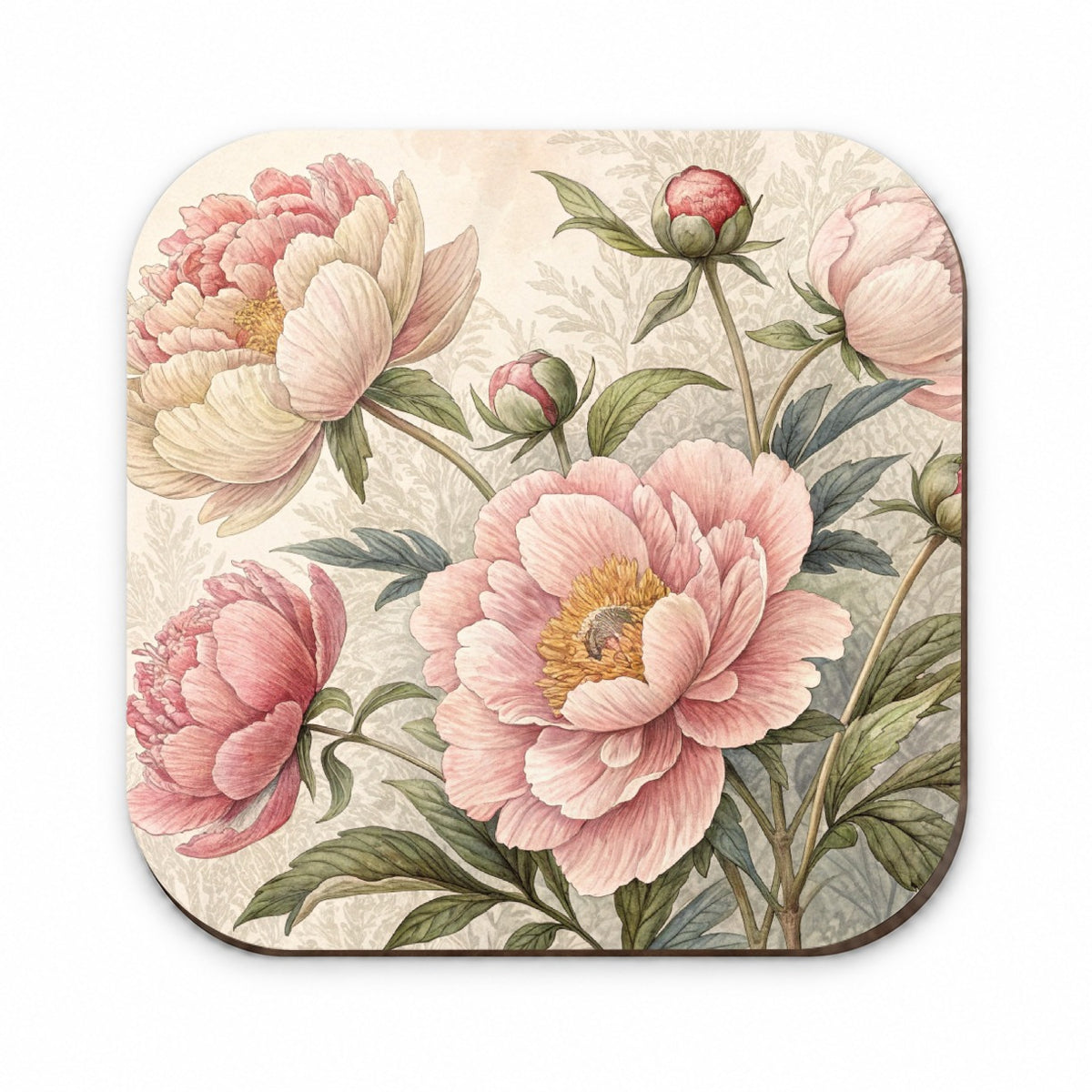 Vintage Peony Flowers Fridge Magnet