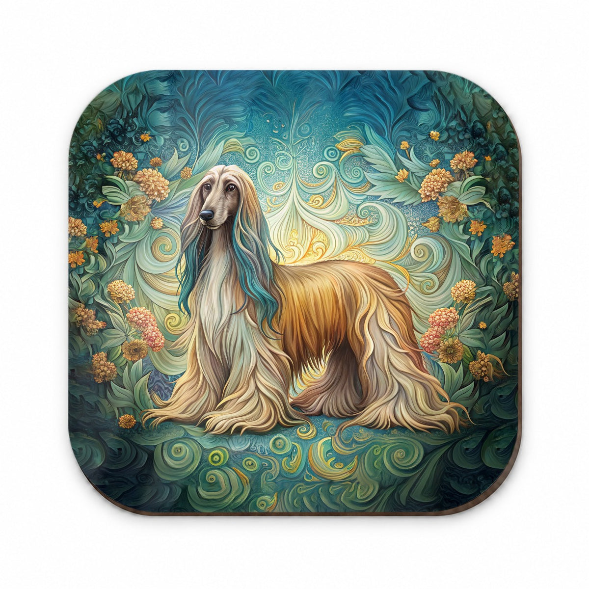 Afghan Hound Dog Art Nouveau Fridge Magnet