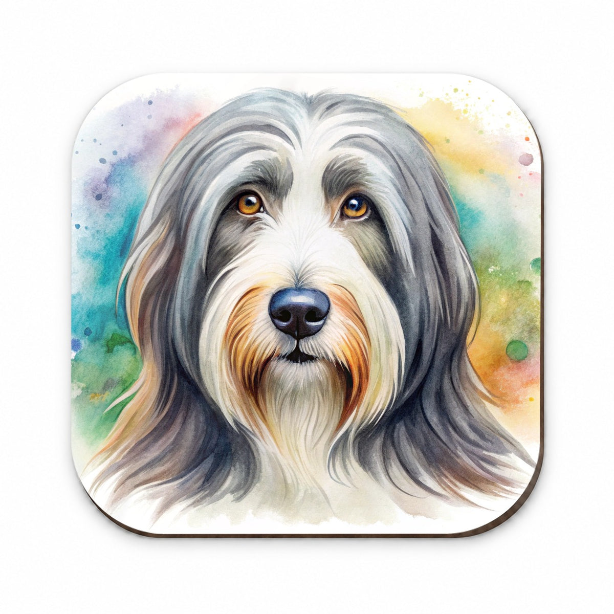 Bearded Collie Dog Watercolor Style Fridge Magnet