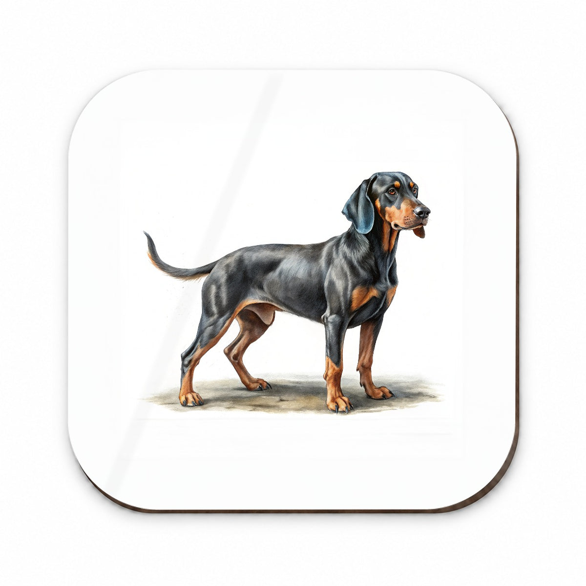 Black And Tan Coonhound Dog Illustration Fridge Magnet
