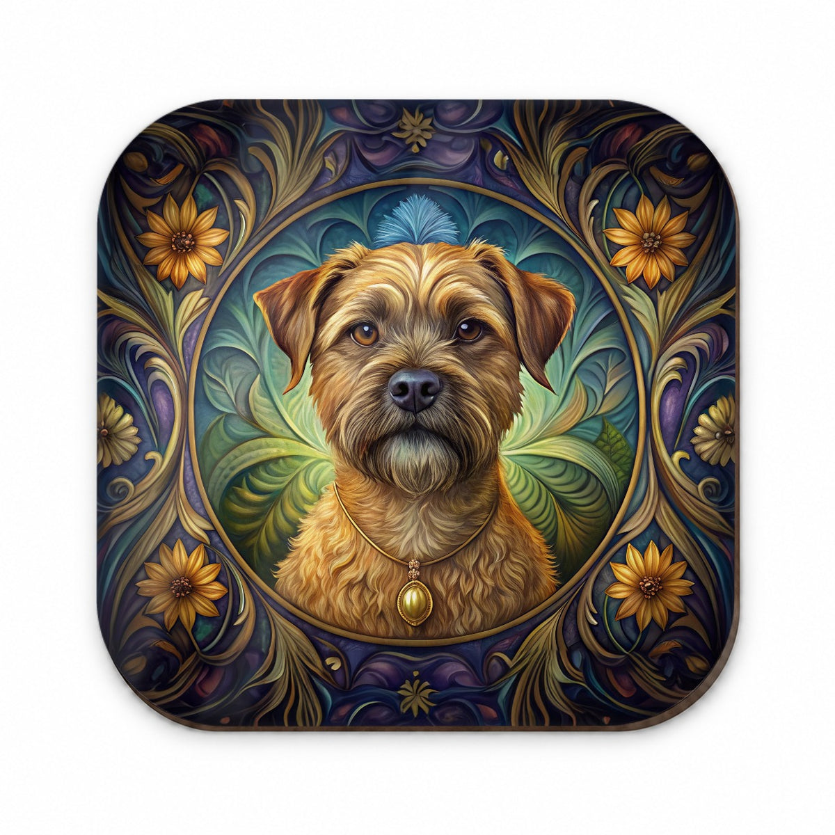 Border Terrier Dog Art Nouveau Fridge Magnet
