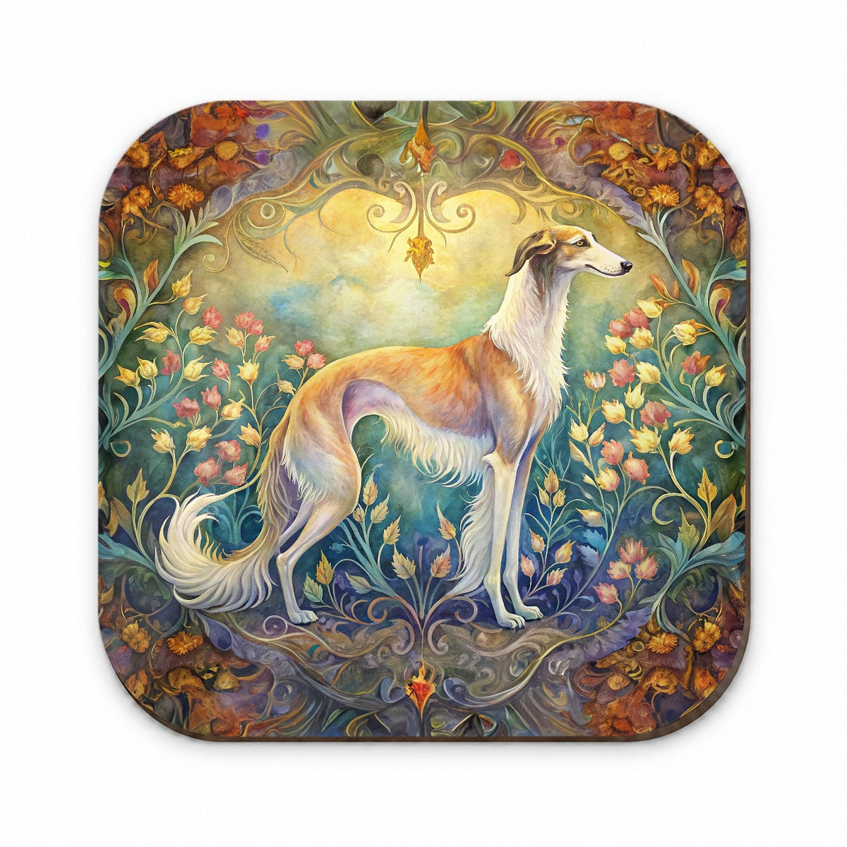Borzoi Dog Art Nouveau Fridge Magnet