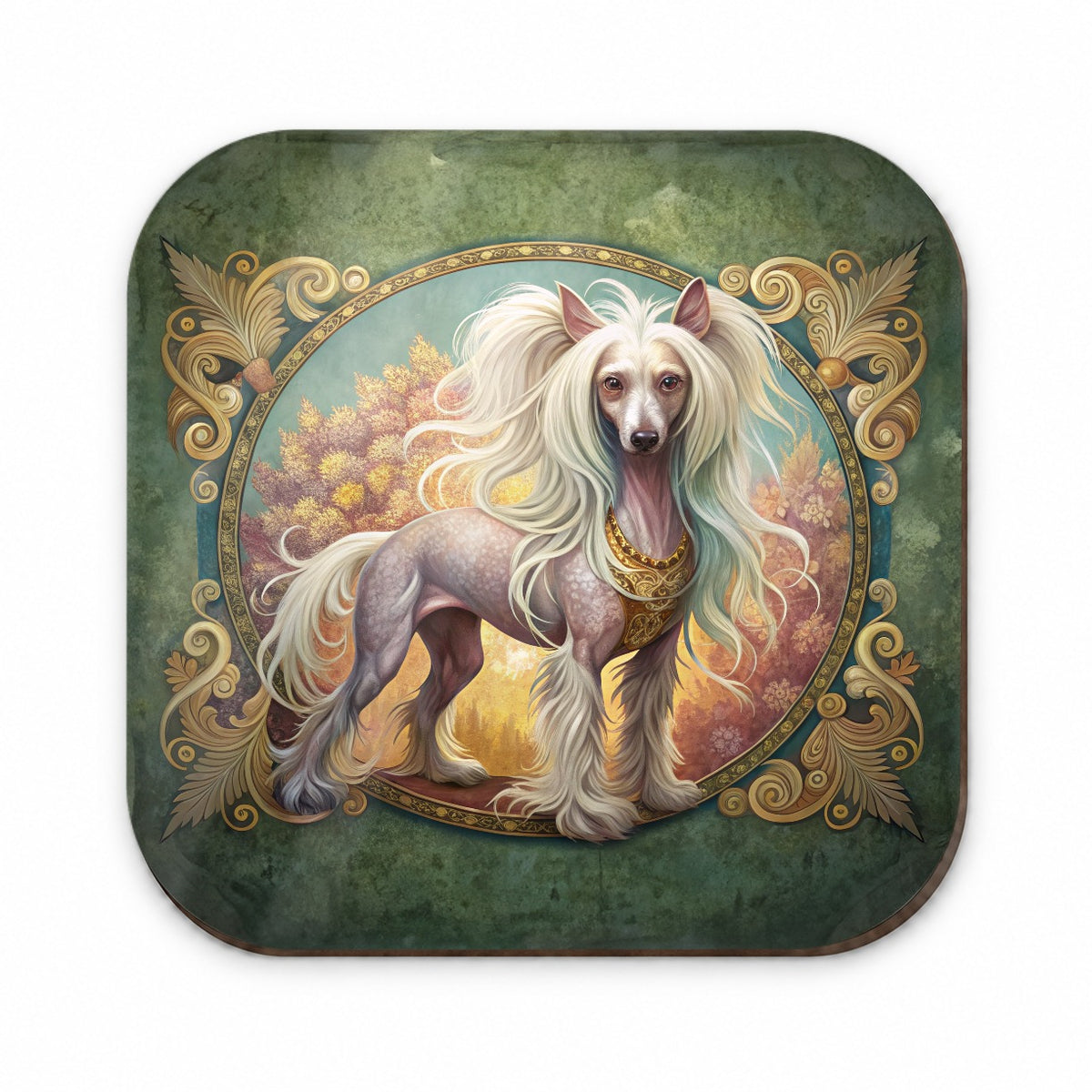 Chinese Crested Dog Art Nouveau Fridge Magnet