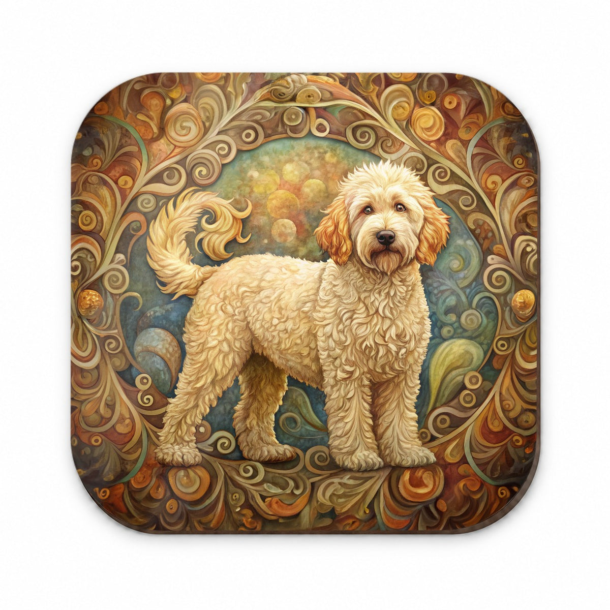 Goldendoodle Dog Art Nouveau Fridge Magnet