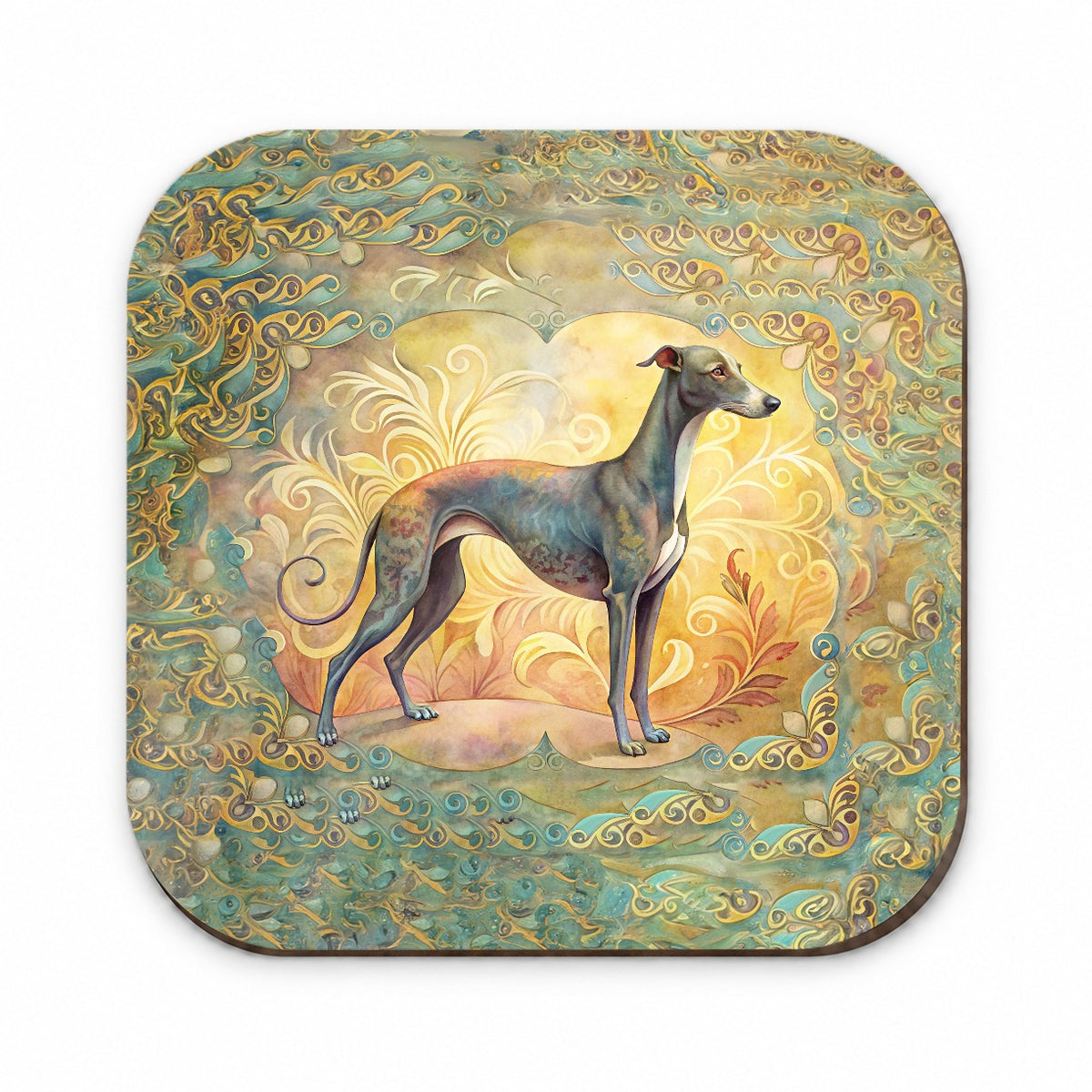 Greyhound Dog Art Nouveau Fridge Magnet
