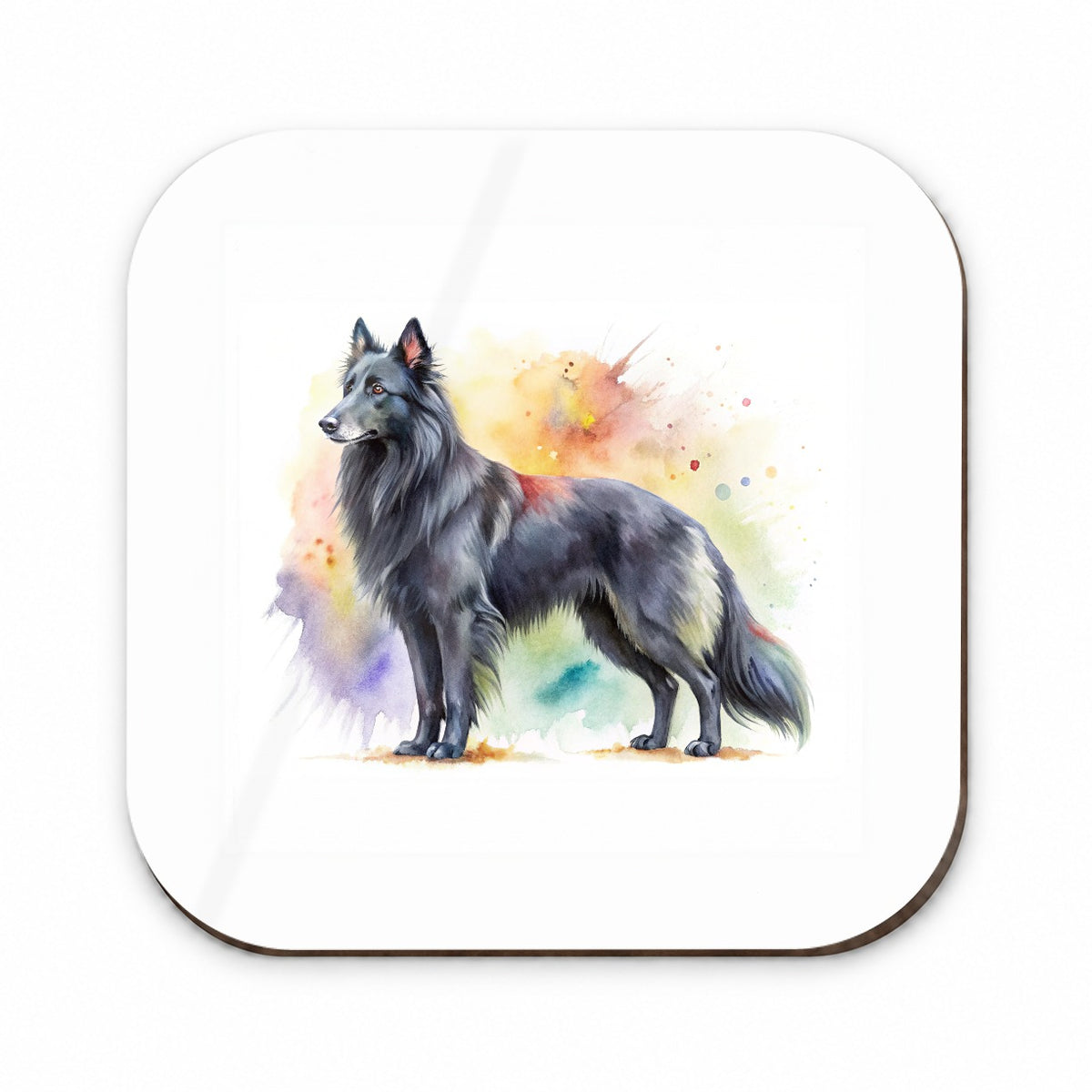 Groenendael Belgian Sheepdog Dog Watercolor Style Fridge Magnet