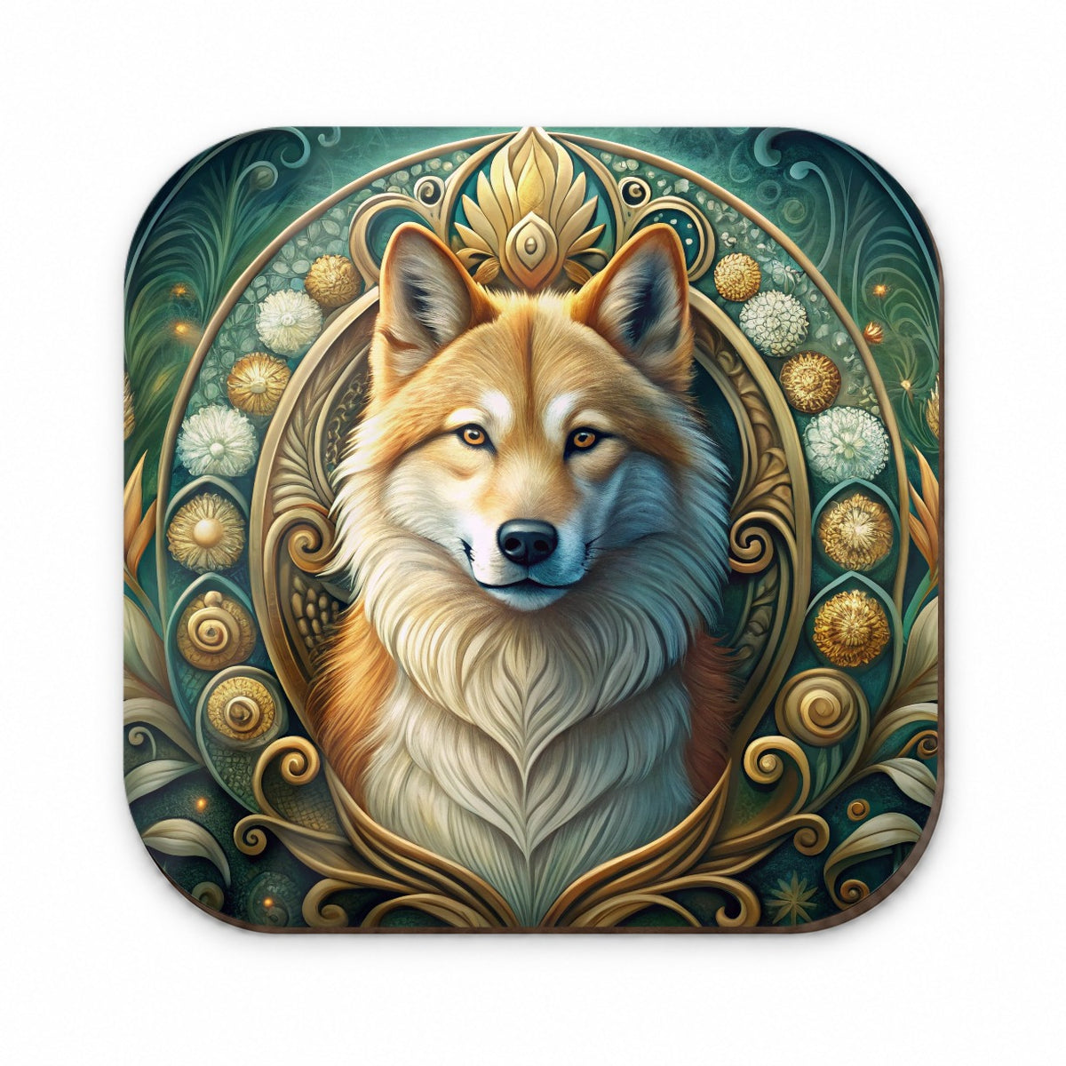 Icelandic Sheepdog Dog Art Nouveau Fridge Magnet