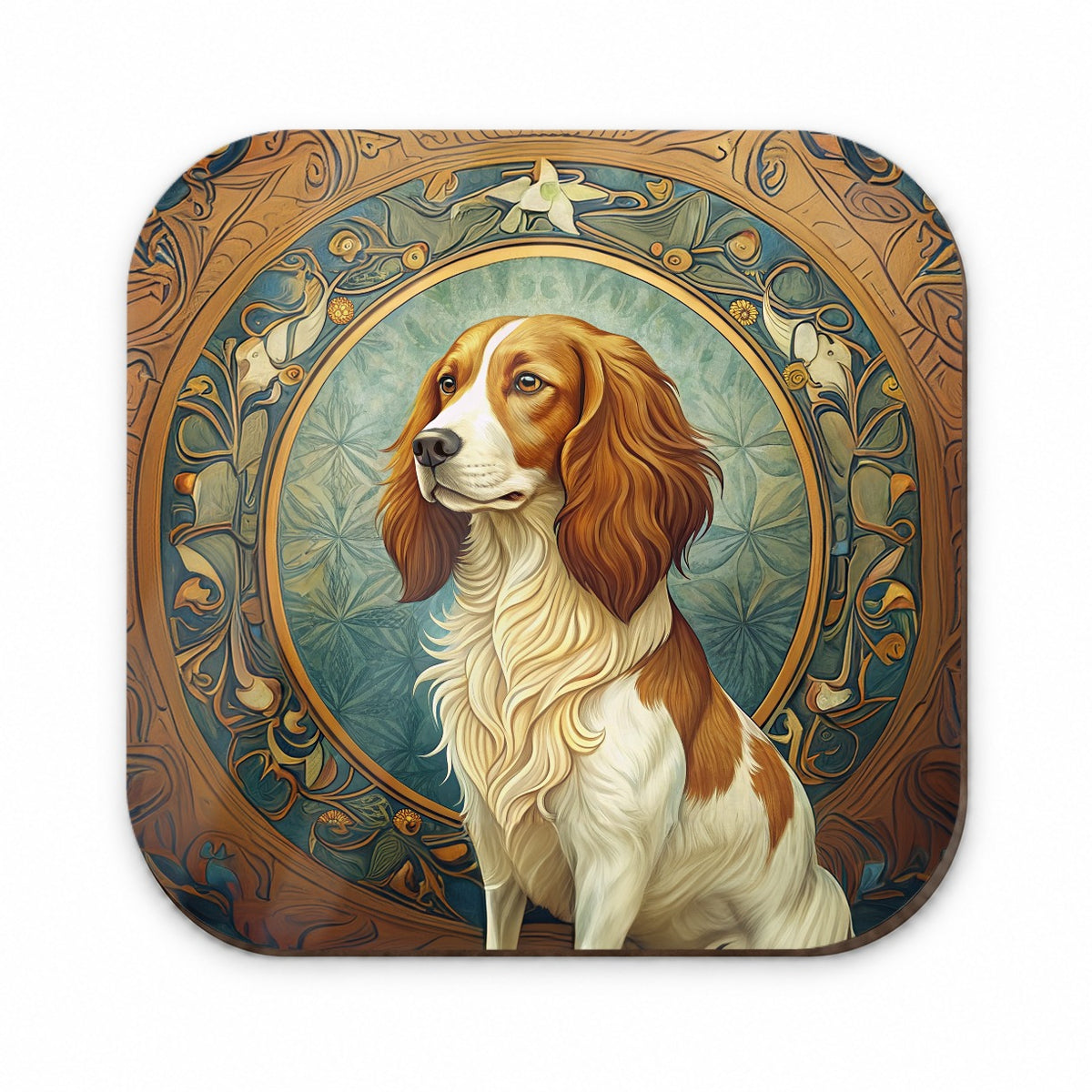 Nederlandse Kooikerhondje Dog Art Nouveau Fridge Magnet
